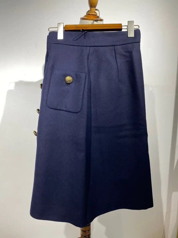 Miu Miu Miu Miu Blue Wool Short Skirt for Women 0089 Size 23" - 5 Thumbnail