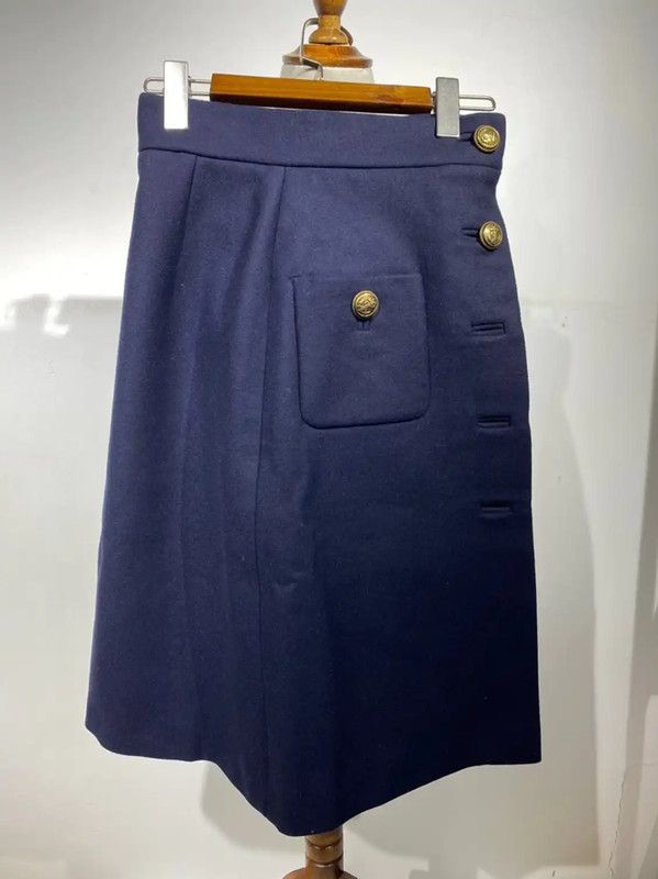 Miu Miu Miu Miu Blue Wool Short Skirt for Women 0089 Size 23" - 4 Thumbnail