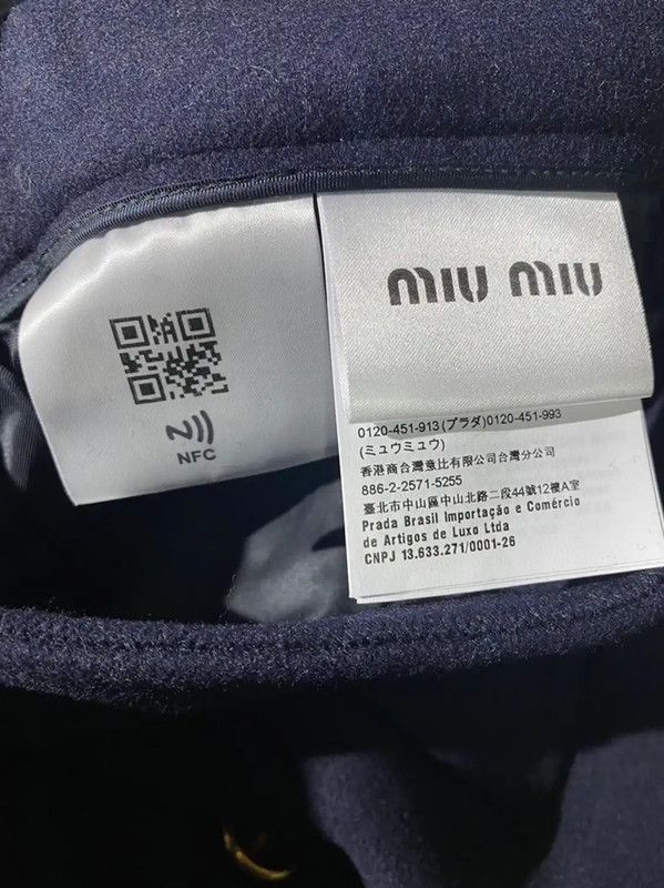 Miu Miu Miu Miu Blue Wool Short Skirt for Women 0089 Size 23" - 7 Thumbnail