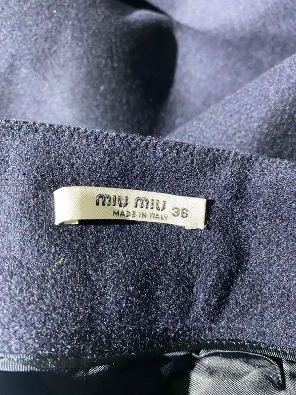 Miu Miu Miu Miu Blue Wool Short Skirt for Women 0089 Size 23" - 8 Thumbnail