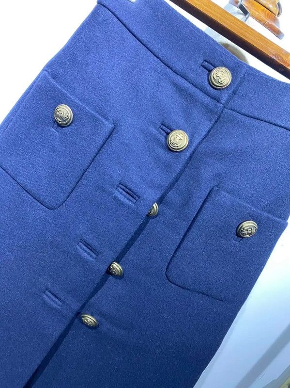 Miu Miu Miu Miu Blue Wool Short Skirt for Women 0089 Size 23" - 3 Thumbnail