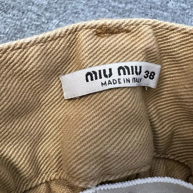 Miu Miu Miu Miu Khaki Cotton Women's Shorts 0089 Size 23" - 3 Thumbnail