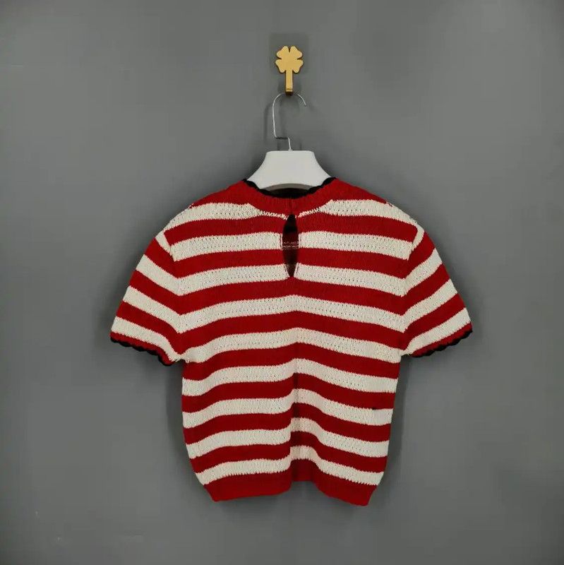 Miu Miu Miu Miu Red Striped Women's T-shirt 0089 Size XS / US 0-2 / IT 36-38 - 2 Thumbnail