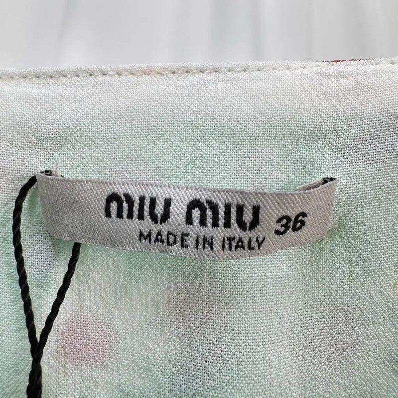 Miu Miu Miu Miu Summer Green Floral Midi Skirt 0089 Size 23" - 4 Thumbnail