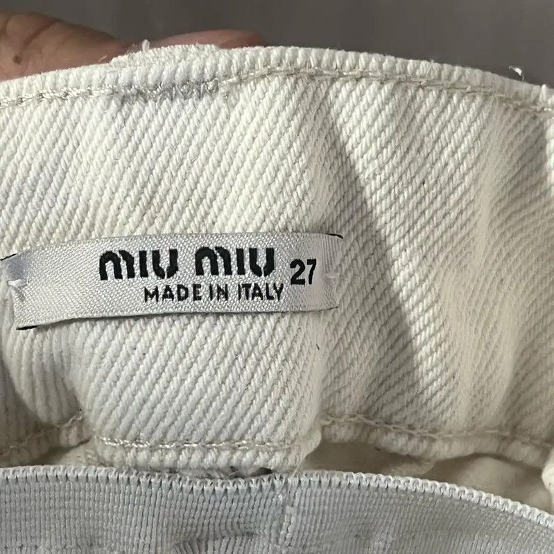 Miu Miu Miu Miu White Cotton Women's Shorts S Size 0089 Size 23" - 4 Thumbnail
