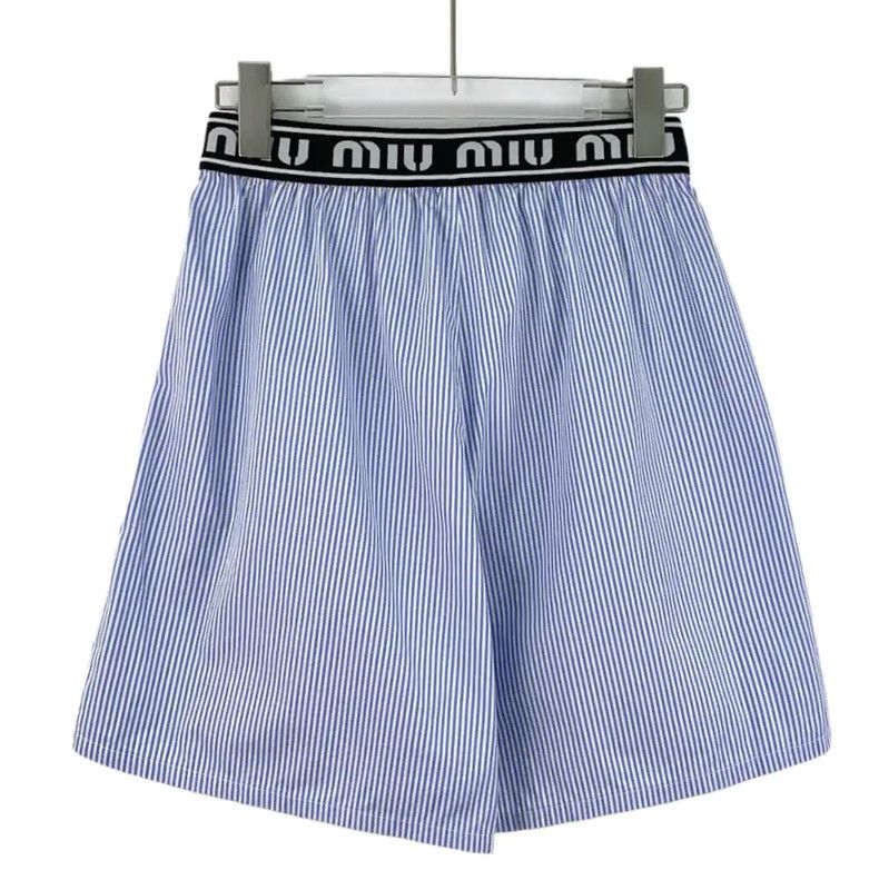 Miu Miu Miu Miu Blue Cotton Women’s Shorts 0089 Size 23" - 2 Thumbnail