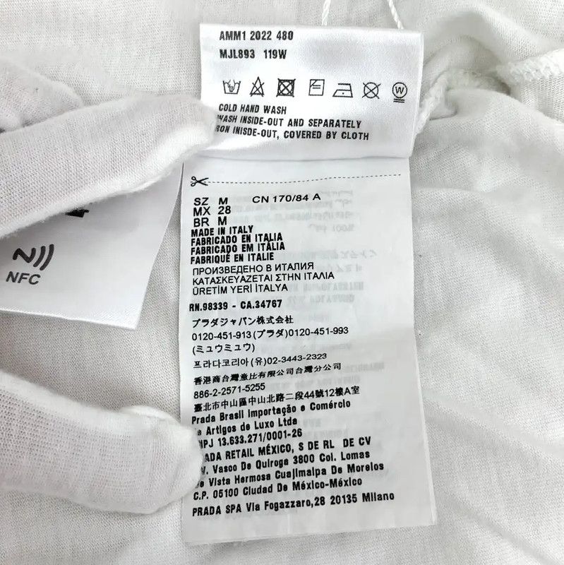 Miu Miu Miu Miu White Cropped Cotton T-Shirt 0089 Size M / US 6-8 / IT 42-44 - 7 Thumbnail