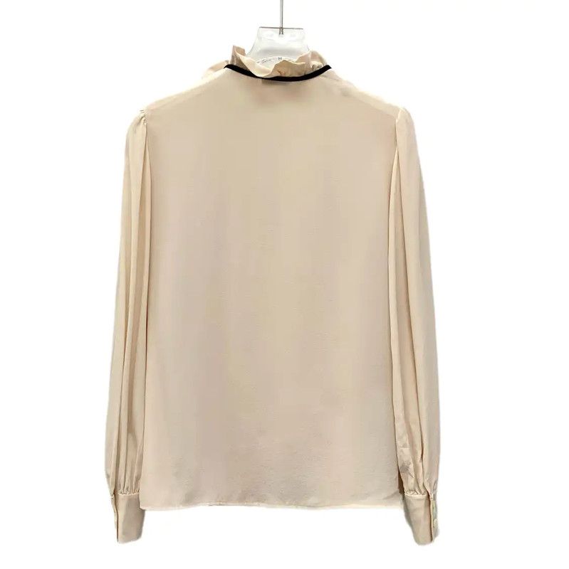 Miu Miu Miu Miu Women's Beige Silk Blouse 0089 Size S / US 4 / IT 40 - 2 Thumbnail