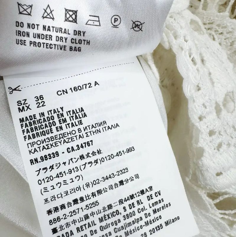 Miu Miu Miu Miu White Long Sleeve Cotton Dress 0089 Size S / US 4 / IT 40 - 5 Thumbnail