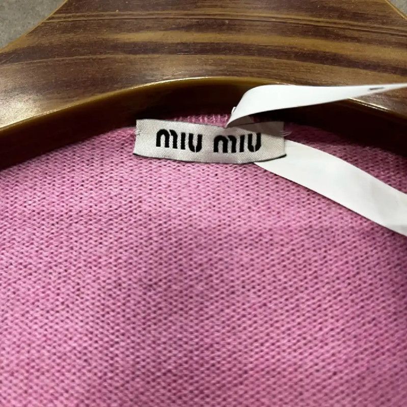 Miu Miu Miu Miu Pink Wool Women's Cardigan 0089 Size M / US 6-8 / IT 42-44 - 3 Thumbnail