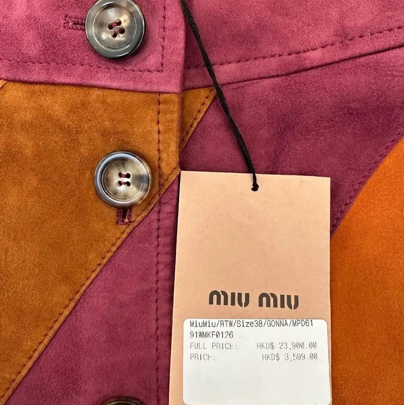 Miu Miu Miu Miu Color Block A-line Skirt in Size M 0089 Size 23" - 6 Thumbnail