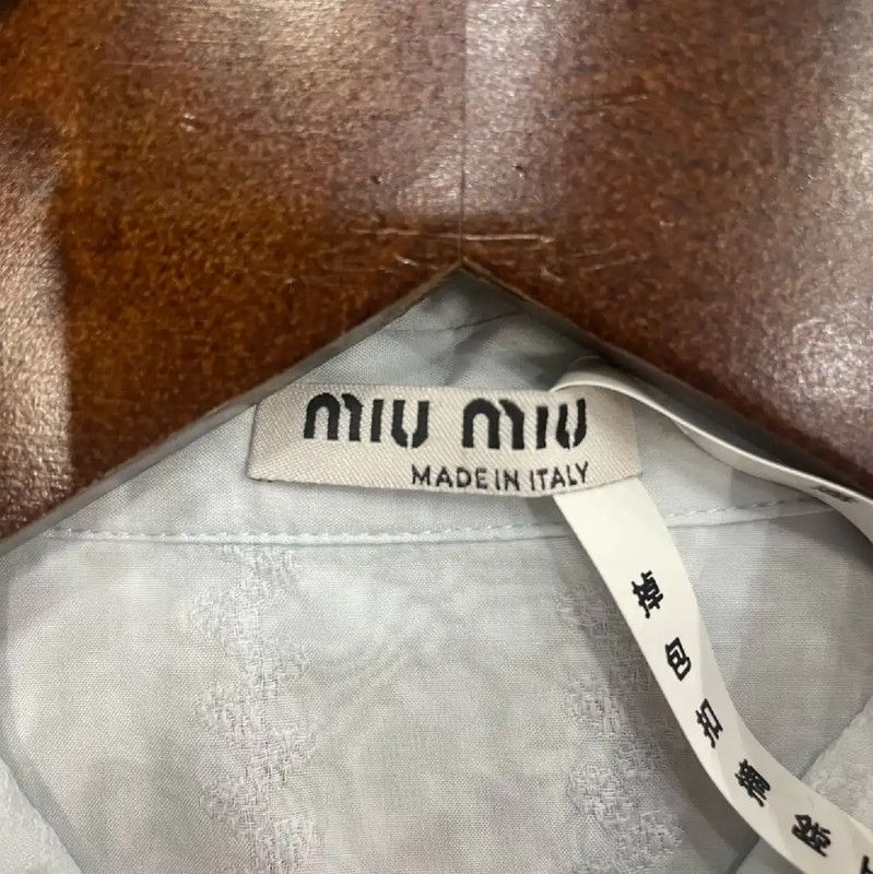 Miu Miu Miu Miu White Cotton Women's Shirt 0089 Size M / US 6-8 / IT 42-44 - 3 Thumbnail