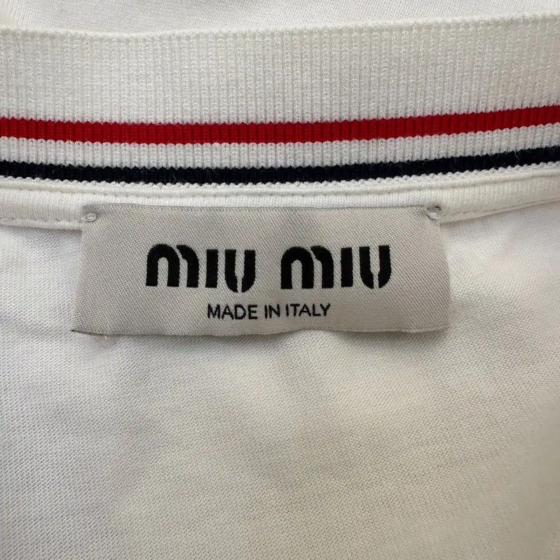 Miu Miu Miu Miu White Cropped Long Sleeve T-Shirt 0089 Size XS / US 0-2 / IT 36-38 - 6 Thumbnail