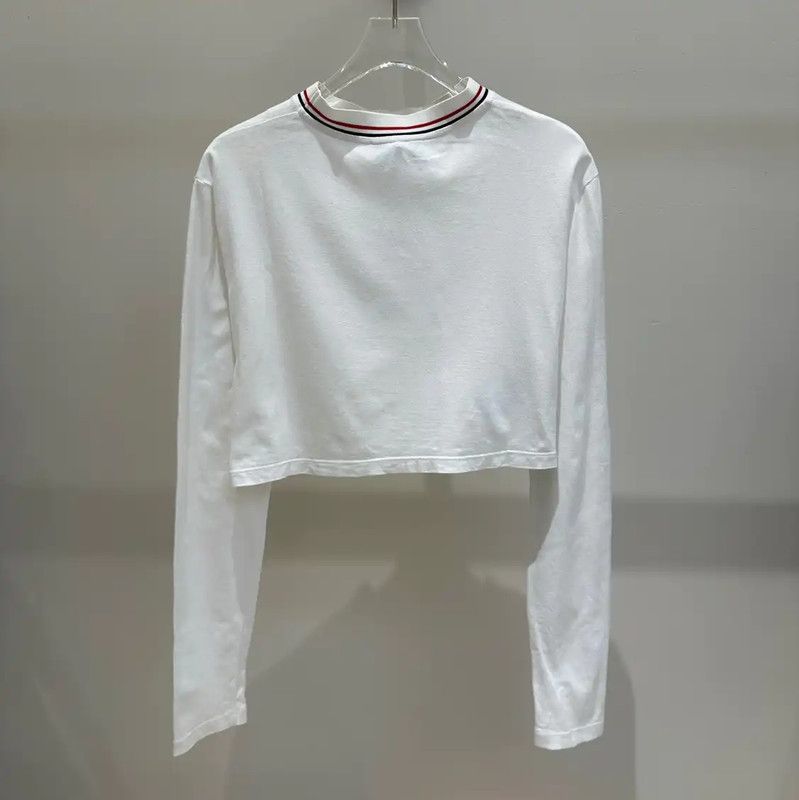Miu Miu Miu Miu White Cropped Long Sleeve T-Shirt 0089 Size XS / US 0-2 / IT 36-38 - 5 Thumbnail