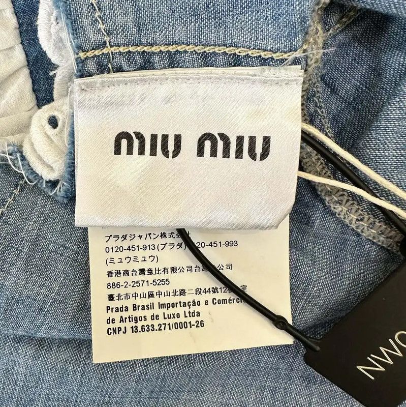 Miu Miu Miu Miu Blue Denim Short Sleeve Cardigan 0089 Size L / US 10 / IT 46 - 8 Thumbnail
