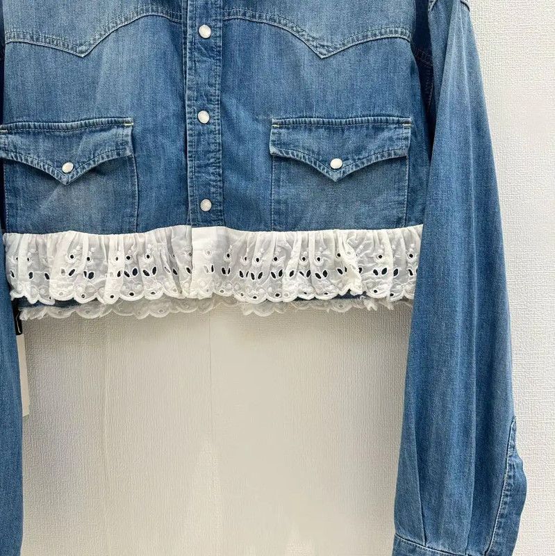 Miu Miu Miu Miu Blue Denim Short Sleeve Cardigan 0089 Size L / US 10 / IT 46 - 5 Thumbnail