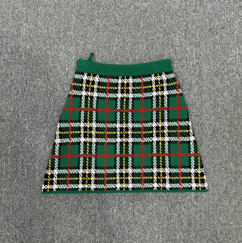 Miu Miu Miu Miu Green Plaid Pattern Mini Skirt 0089 Size 22" - 2 Thumbnail