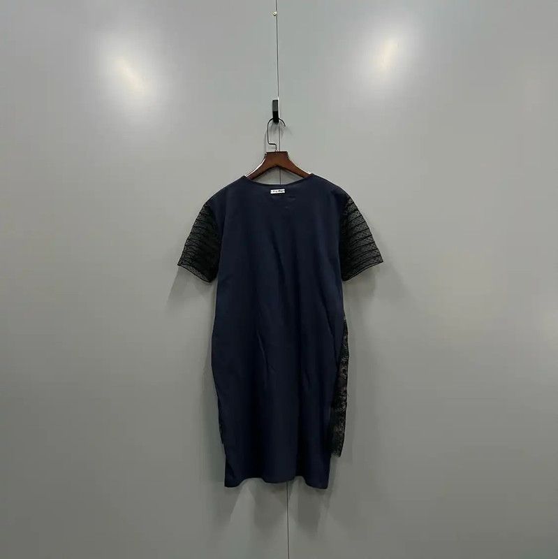 Miu Miu Miu Miu Summer Dark Blue Short Dress 0089 Size L / US 10 / IT 46 - 2 Thumbnail