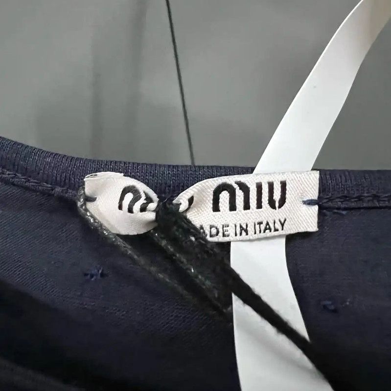 Miu Miu Miu Miu Summer Dark Blue Short Dress 0089 Size L / US 10 / IT 46 - 3 Thumbnail