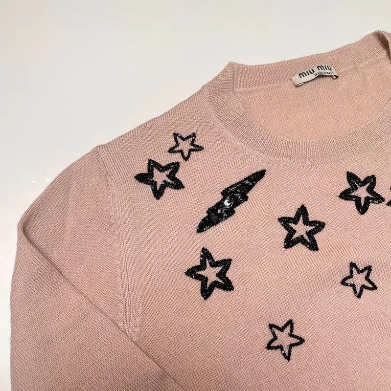 Miu Miu Miu Miu Pink Long Sleeve Sweater for Women 0089 Size S / US 4 / IT 40 - 5 Thumbnail
