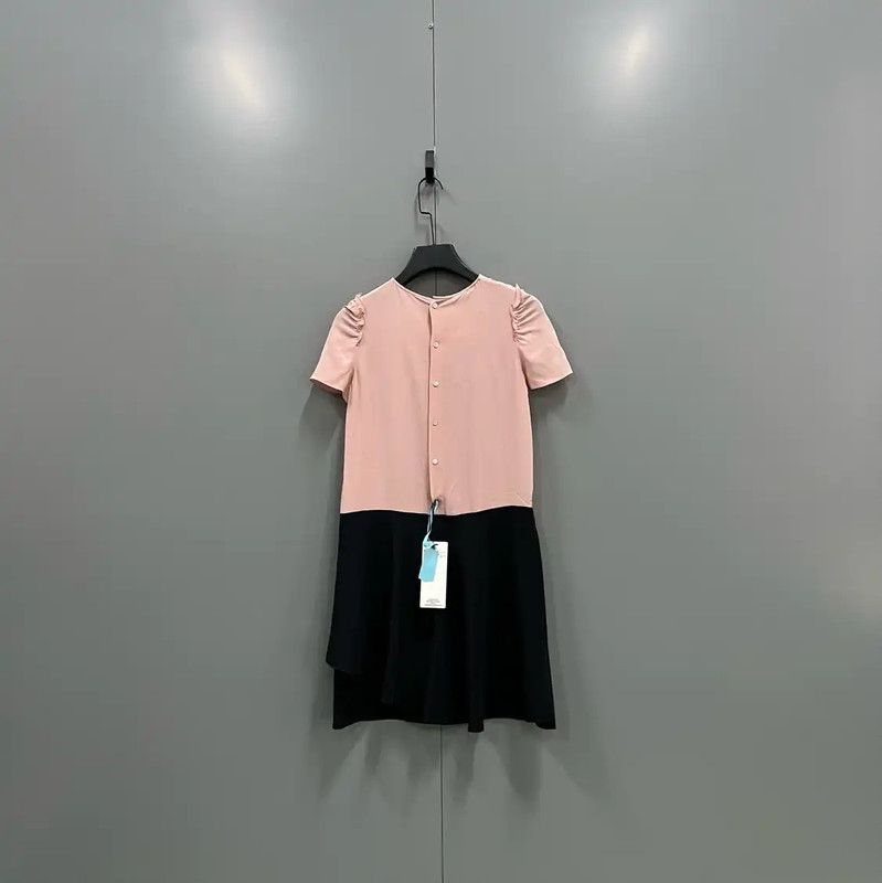 Miu Miu Miu Miu Color Block Short Sleeve Dress 0089 Size ONE SIZE - 3 Thumbnail