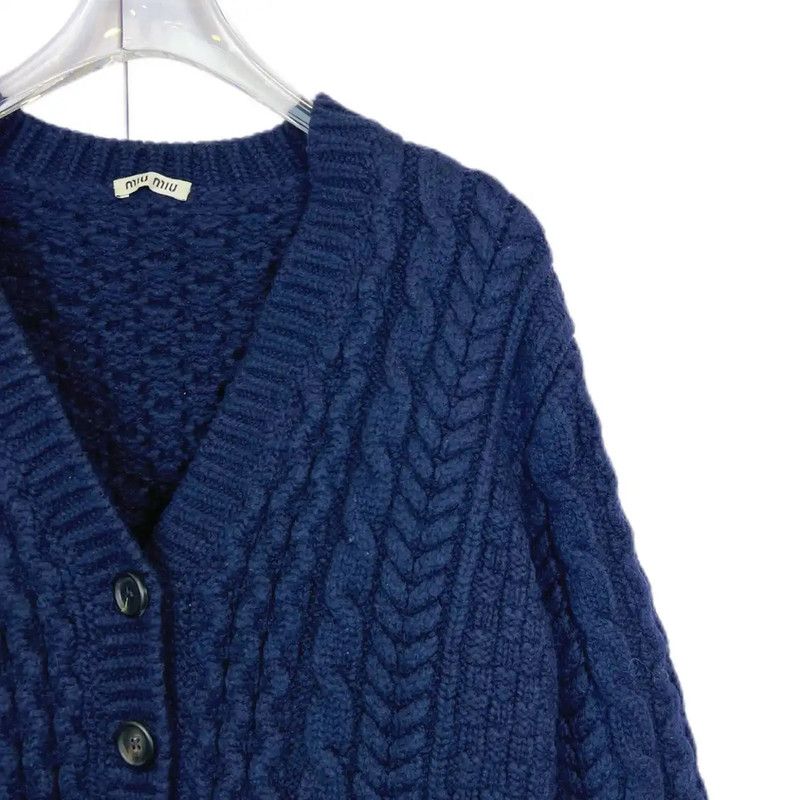 Miu Miu Miu Miu Blue Cotton Long Sleeve Sweater 0089 Size XS / US 0-2 / IT 36-38 - 3 Thumbnail