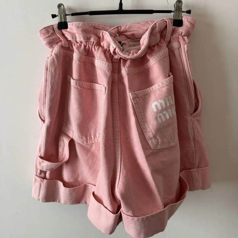 Miu Miu Miu Miu Pink Cotton Women's Shorts 0089 Size 23" - 2 Thumbnail