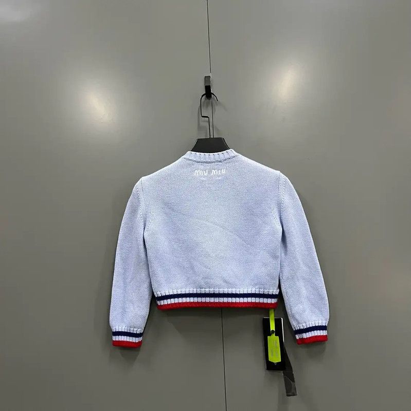 Miu Miu Miu Miu Blue Wool Long Sleeve Pullover 0089 Size ONE SIZE - 3 Thumbnail