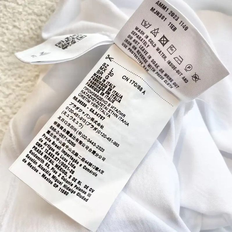 Miu Miu Miu Miu Women's White Cotton T-Shirt 0089 Size L / US 10 / IT 46 - 5 Thumbnail