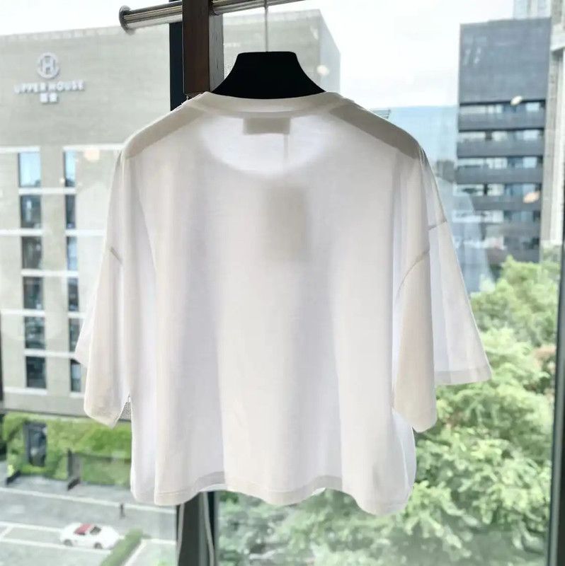 Miu Miu Miu Miu Women's White Cotton T-Shirt 0089 Size L / US 10 / IT 46 - 2 Thumbnail