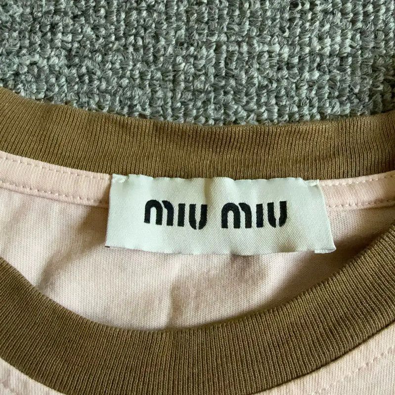 Miu Miu Miu Miu Pink Cropped Cotton T-Shirt 0089 Size S / US 4 / IT 40 - 3 Thumbnail