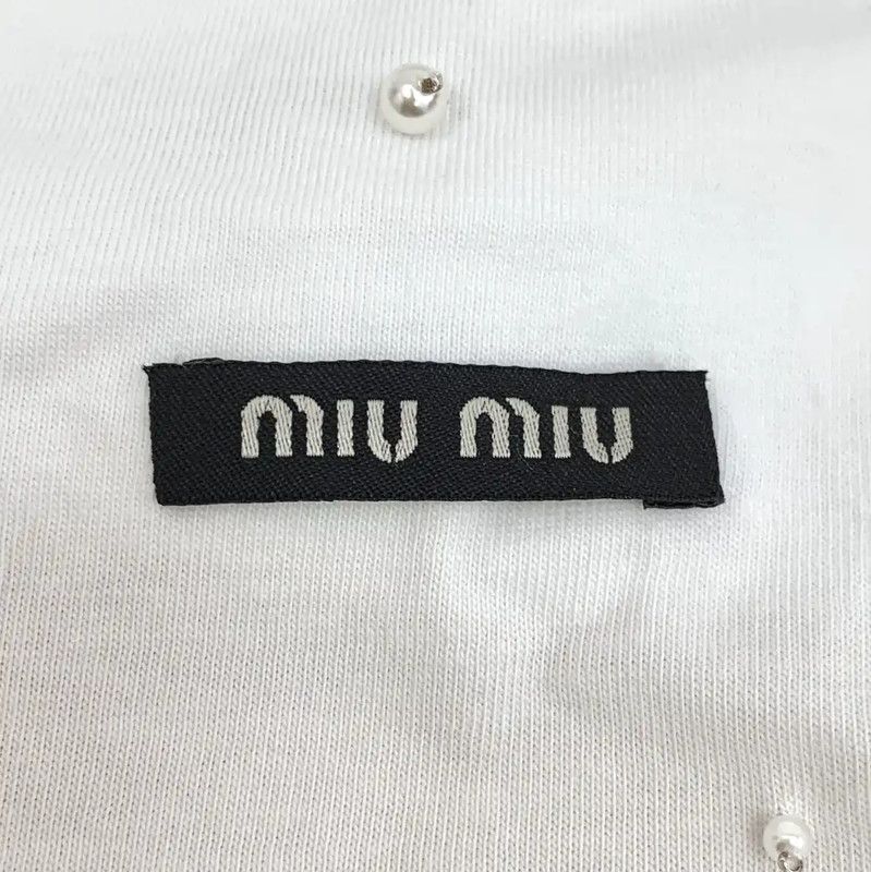 Miu Miu Miu Miu White Cotton T-shirt for Women 0089 Size M / US 6-8 / IT 42-44 - 5 Thumbnail