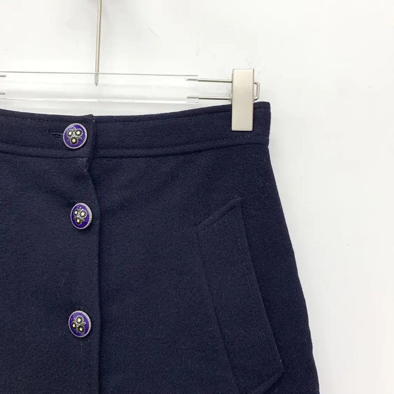Miu Miu Miu Miu XS Navy Wool Mini Skirt 0089 Size 22" - 3 Thumbnail