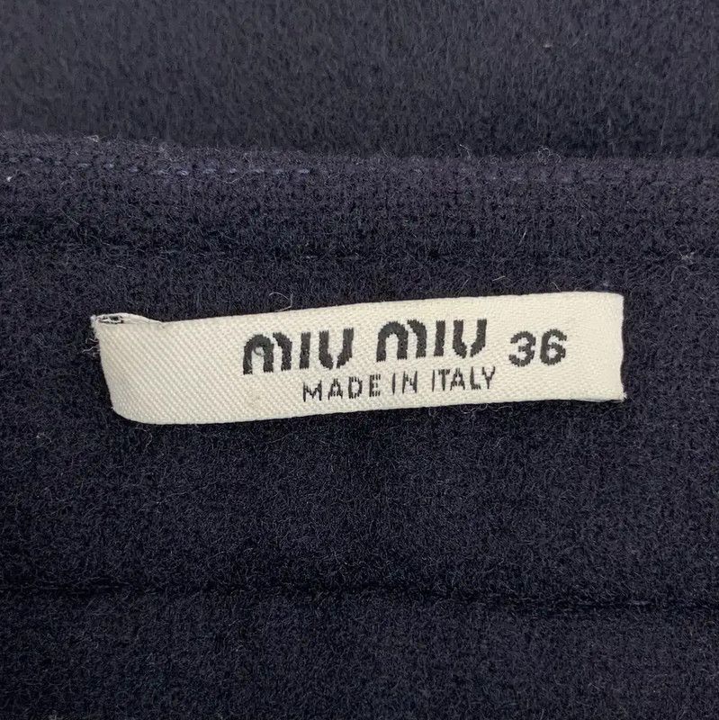 Miu Miu Miu Miu XS Navy Wool Mini Skirt 0089 Size 22" - 5 Thumbnail