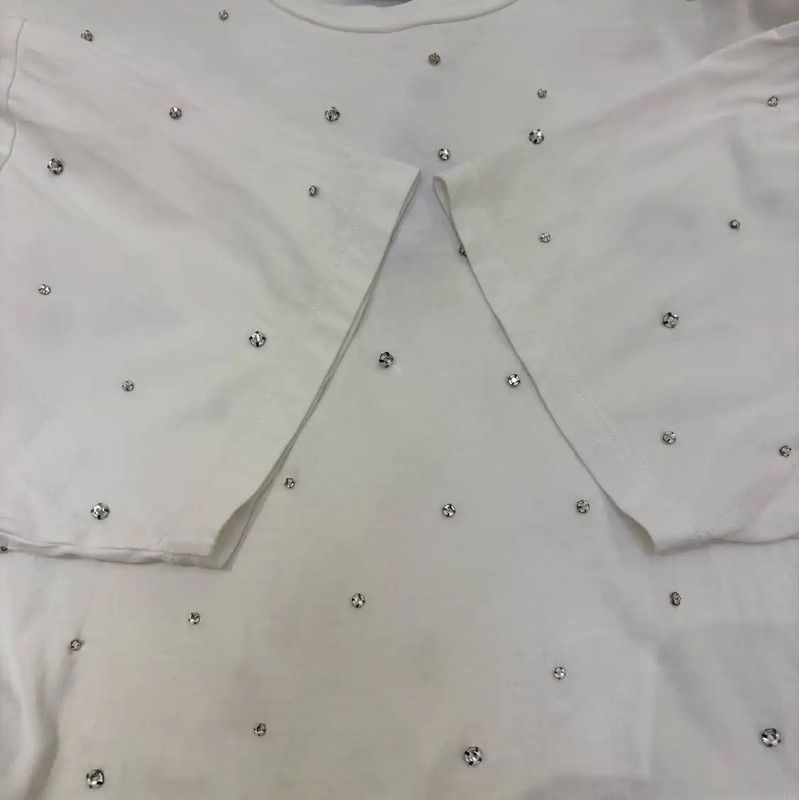 Miu Miu Miu Miu White Graphic Logo Cropped T-Shirt 0089 Size XS / US 0-2 / IT 36-38 - 6 Thumbnail