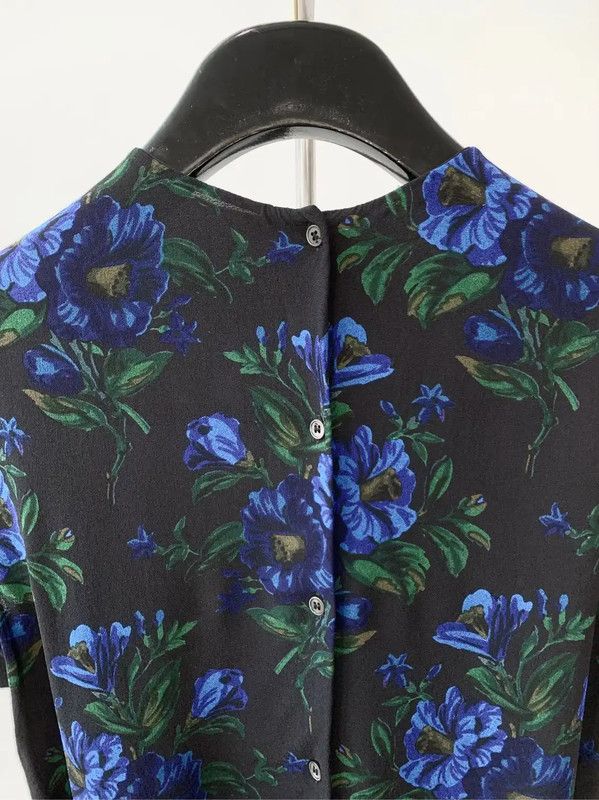 Miu Miu Miu Miu Black Floral Chiffon T-shirt 0089 Size S / US 4 / IT 40 - 4 Thumbnail