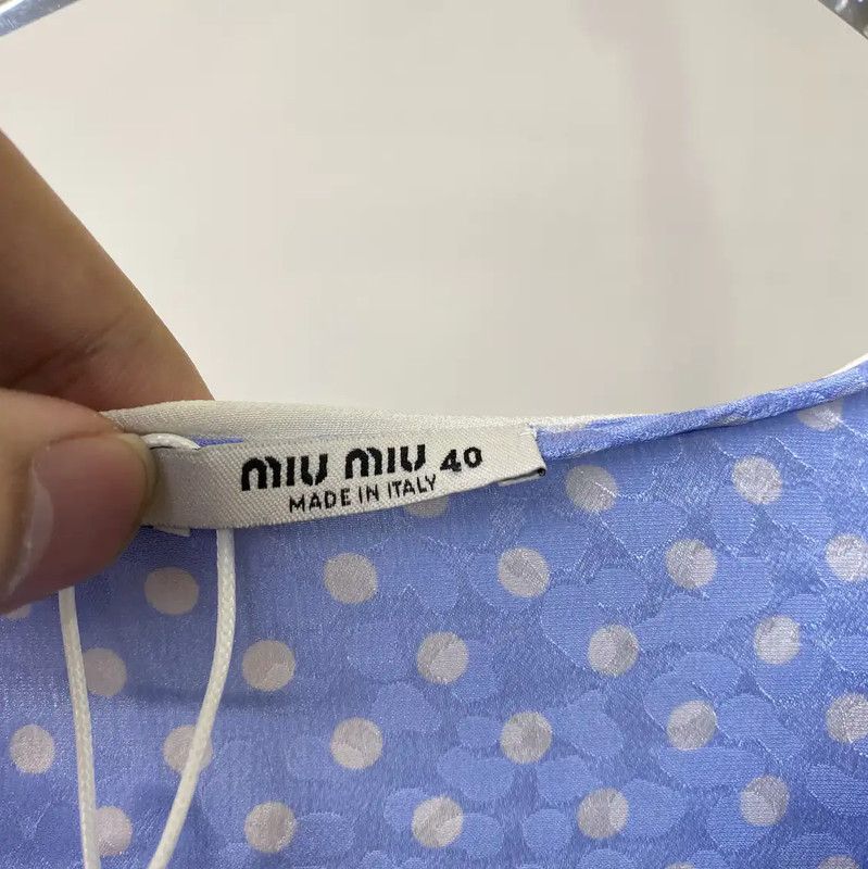 Miu Miu Miu Miu Blue Cotton Dress for Women 0089 Size S / US 4 / IT 40 - 6 Thumbnail