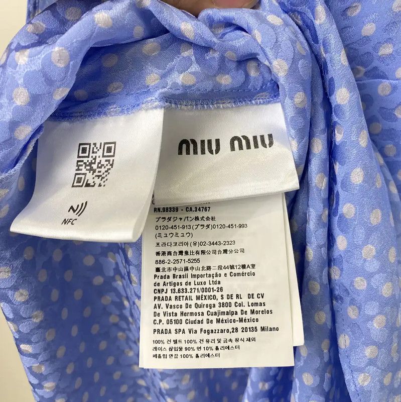 Miu Miu Miu Miu Blue Cotton Dress for Women 0089 Size S / US 4 / IT 40 - 5 Thumbnail