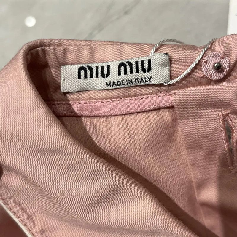 Miu Miu Miu Miu Pink Cotton Embroidered Crop Top 0089 Size M / US 6-8 / IT 42-44 - 3 Thumbnail