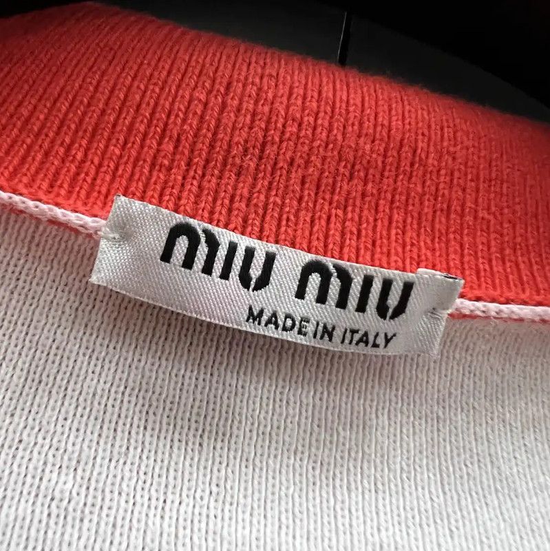 Miu Miu Miu Miu Summer Striped Short Sleeve T-Shirt 0089 Size ONE SIZE - 2 Thumbnail