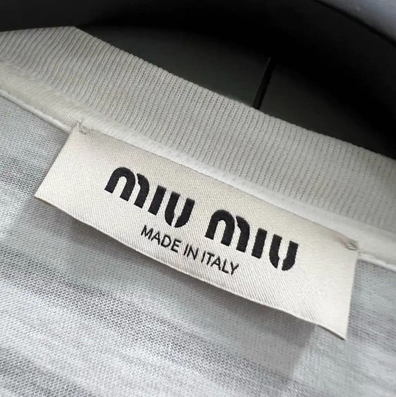 Miu Miu Miu Miu Summer Stripe Cropped T-Shirt 0089 Size M / US 6-8 / IT 42-44 - 2 Thumbnail