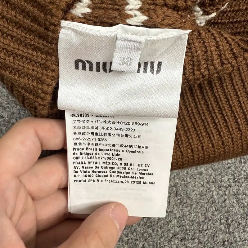 Miu Miu Miu Miu Brown Knit Sweater with Embellishments 0089 Size M / US 6-8 / IT 42-44 - 4 Thumbnail