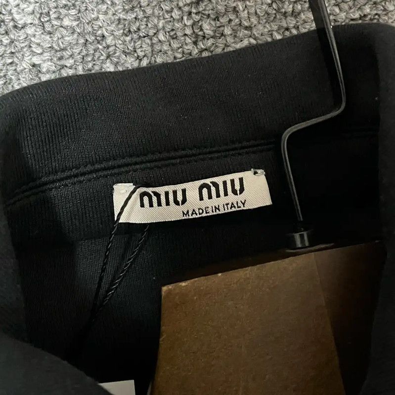 Miu Miu Miu Miu Black Cotton Women's Jacket for Spring 0089 Size XS / US 0-2 / IT 36-38 - 4 Thumbnail
