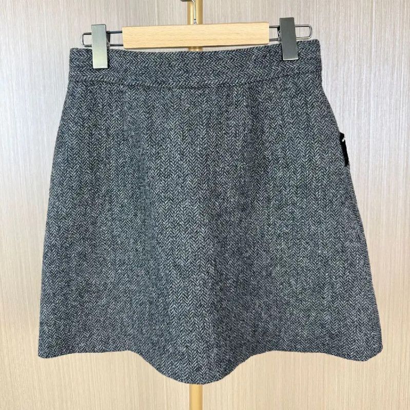 Miu Miu Miu Miu Gray Wool Midi Skirt 0089 Size 42" / US 20 - 2 Thumbnail