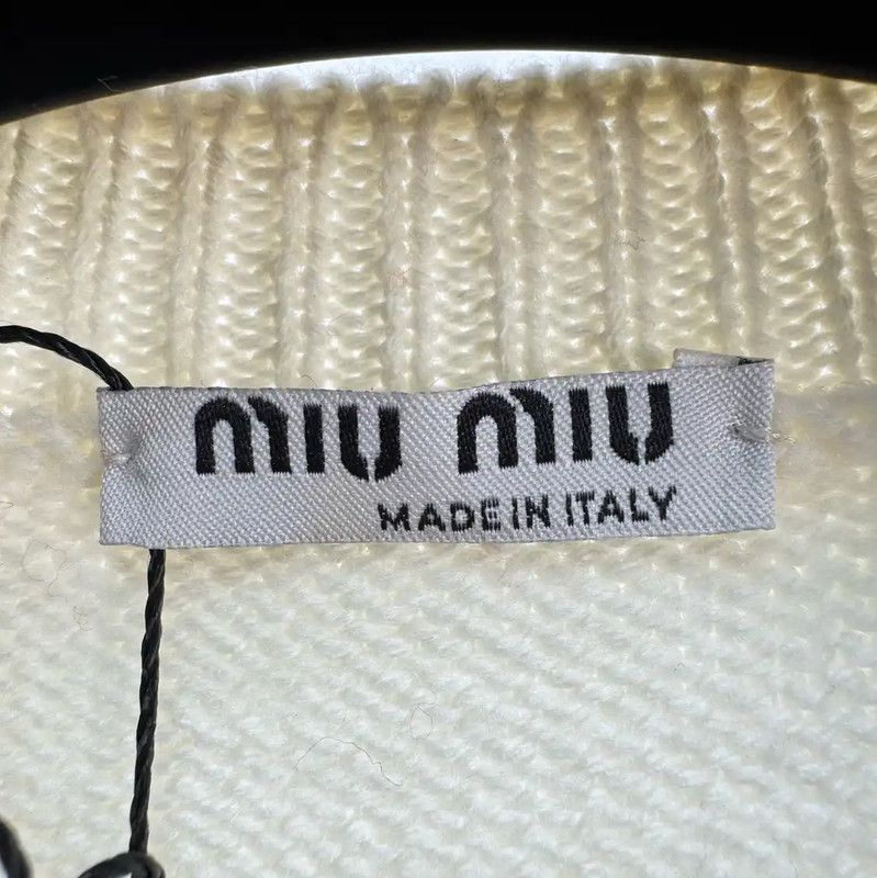 Miu Miu Miu Miu Red and White Striped Cropped Sweater 0089 Size M / US 6-8 / IT 42-44 - 5 Thumbnail