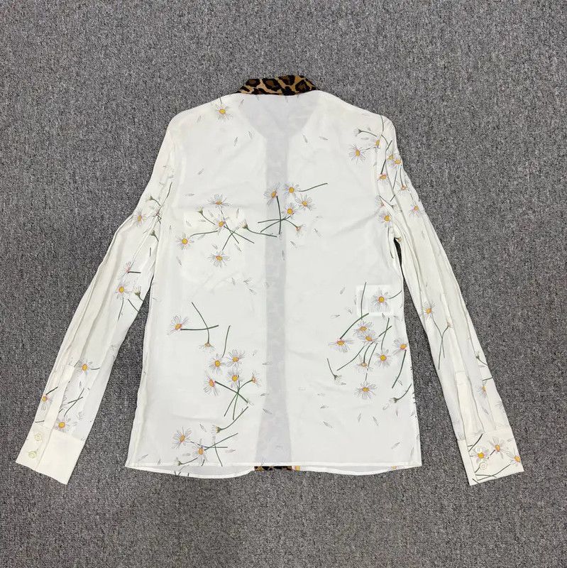 Miu Miu Miu Miu White Cotton Floral Shirt 0089 Size XS / US 0-2 / IT 36-38 - 2 Thumbnail
