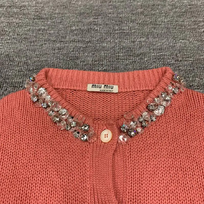 Miu Miu Miu Miu Women's Pink Knit Sweater 0089 Size S / US 4 / IT 40 - 3 Thumbnail
