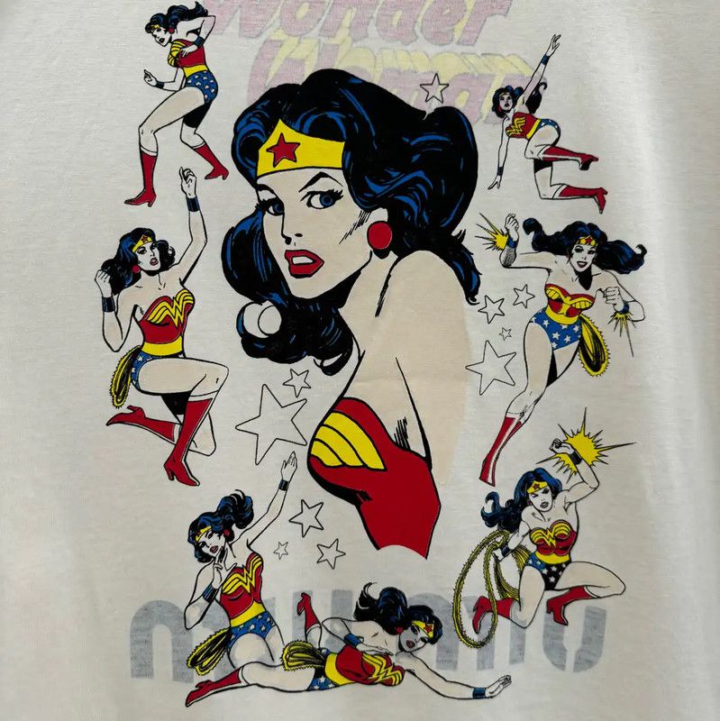 Miu Miu Miu Miu Wonder Woman Graphic T-Shirt 0089 Size M / US 6-8 / IT 42-44 - 3 Thumbnail