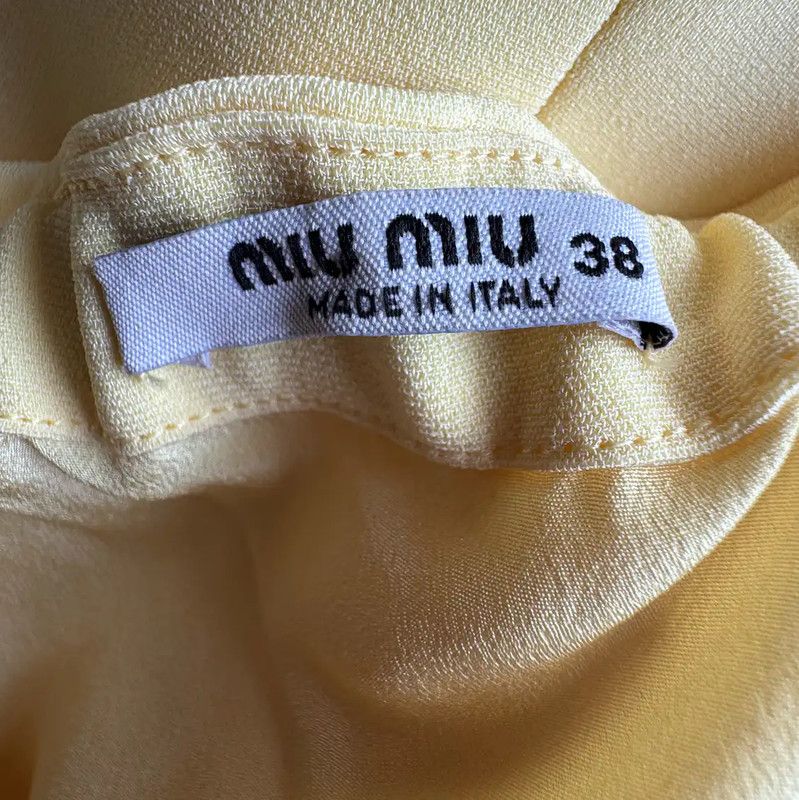 Miu Miu Miu Miu Sleeveless Lemon Yellow Midi Dress 0089 Size S / US 4 / IT 40 - 7 Thumbnail