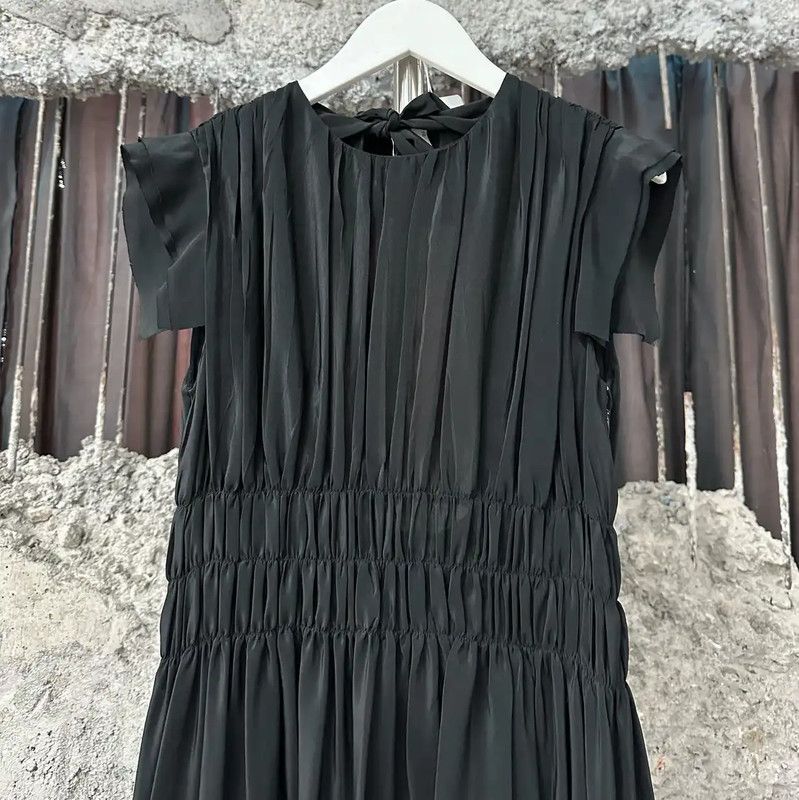 Miu Miu Miu Miu Summer Black Short Sleeve Dress 0089 Size ONE SIZE - 3 Thumbnail